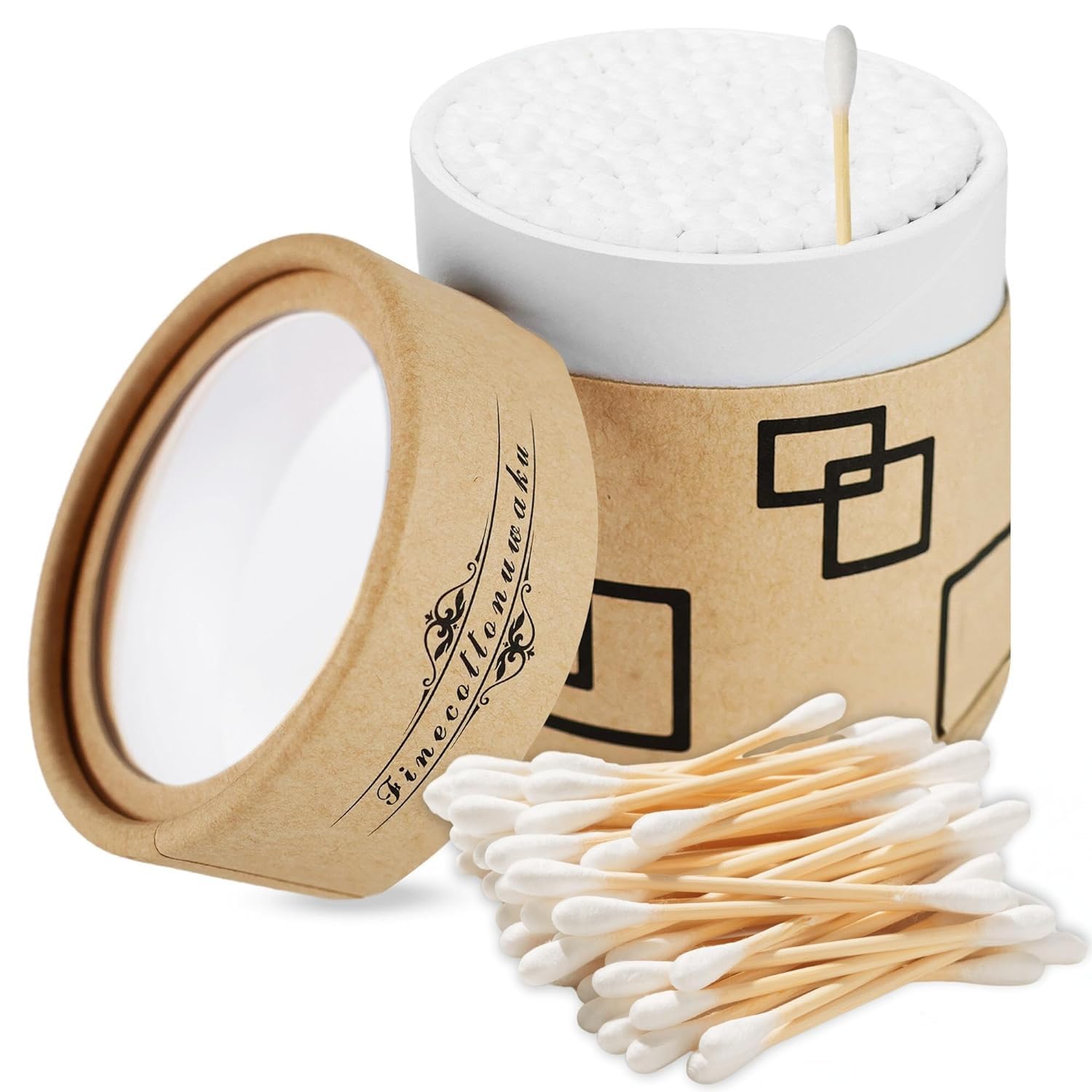 Qtips, Wooden Double Head Bamboo Cotton Swabs Q Tips for Ear Cleaning, Ears Sticks Bamboo Cleaner Stick for Baby with Moisture-proof Storage Box 200 Pcs