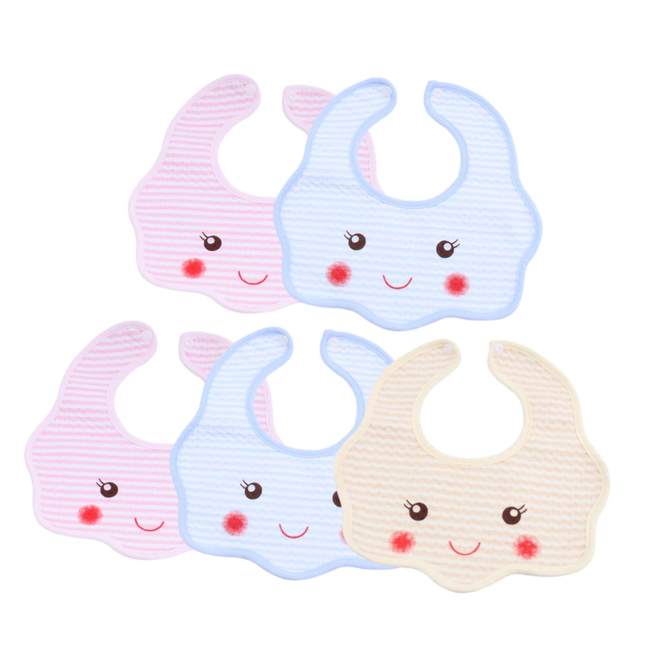 Abaodam 3 Set Di Bavaglini Per Neonati E Bavaglini in Bandana Di Cotone Morbido E Assorbente Con Chiusura A Bottone Per Una Facile Vestizione 5 Pezzi * 3
