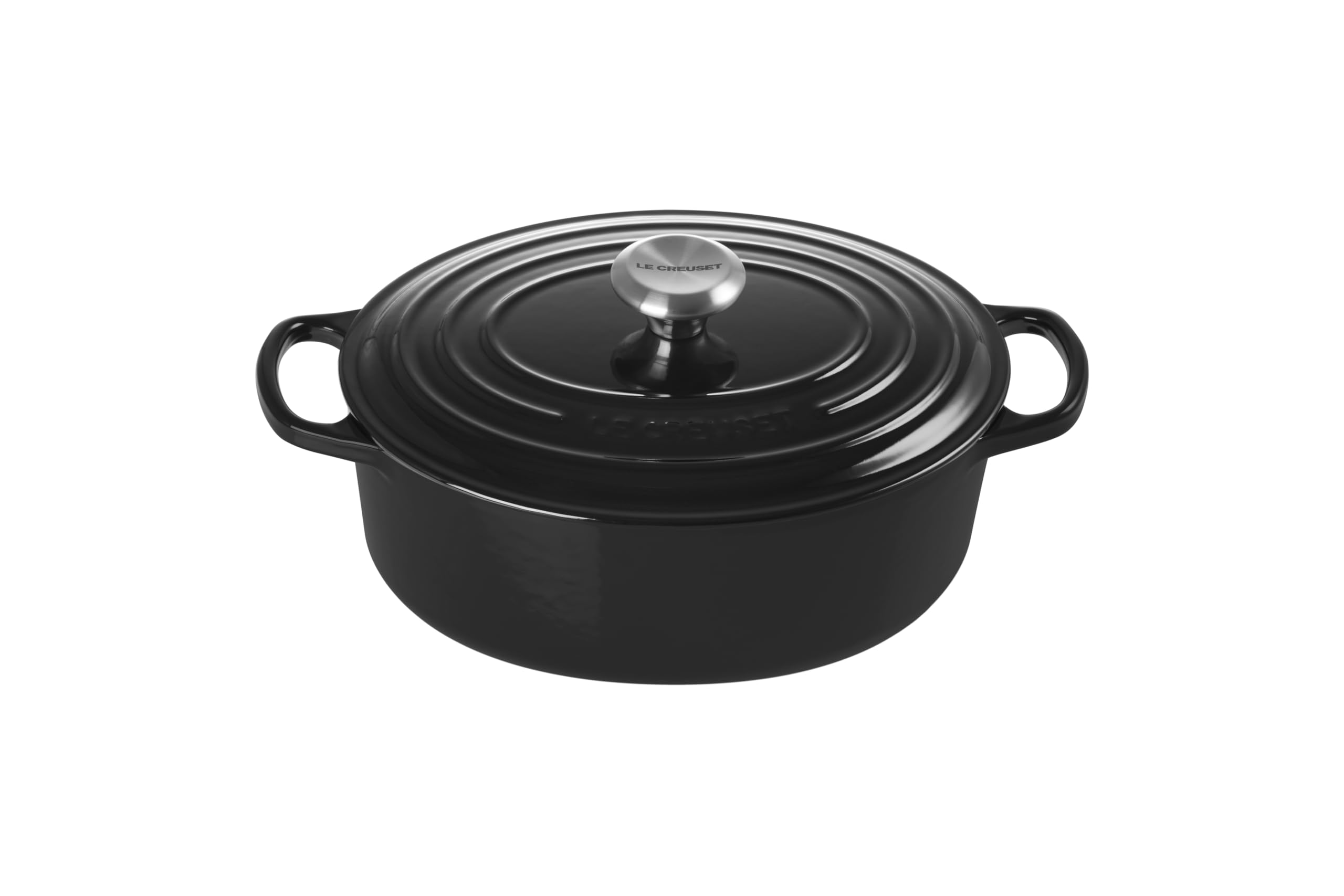 Le Creuset Signature Emaliowane, żeliwne naczynie do zapiekania z pokrywką, owalne, 27 cm, 4,1 l, czarny onyks, 21178271402430