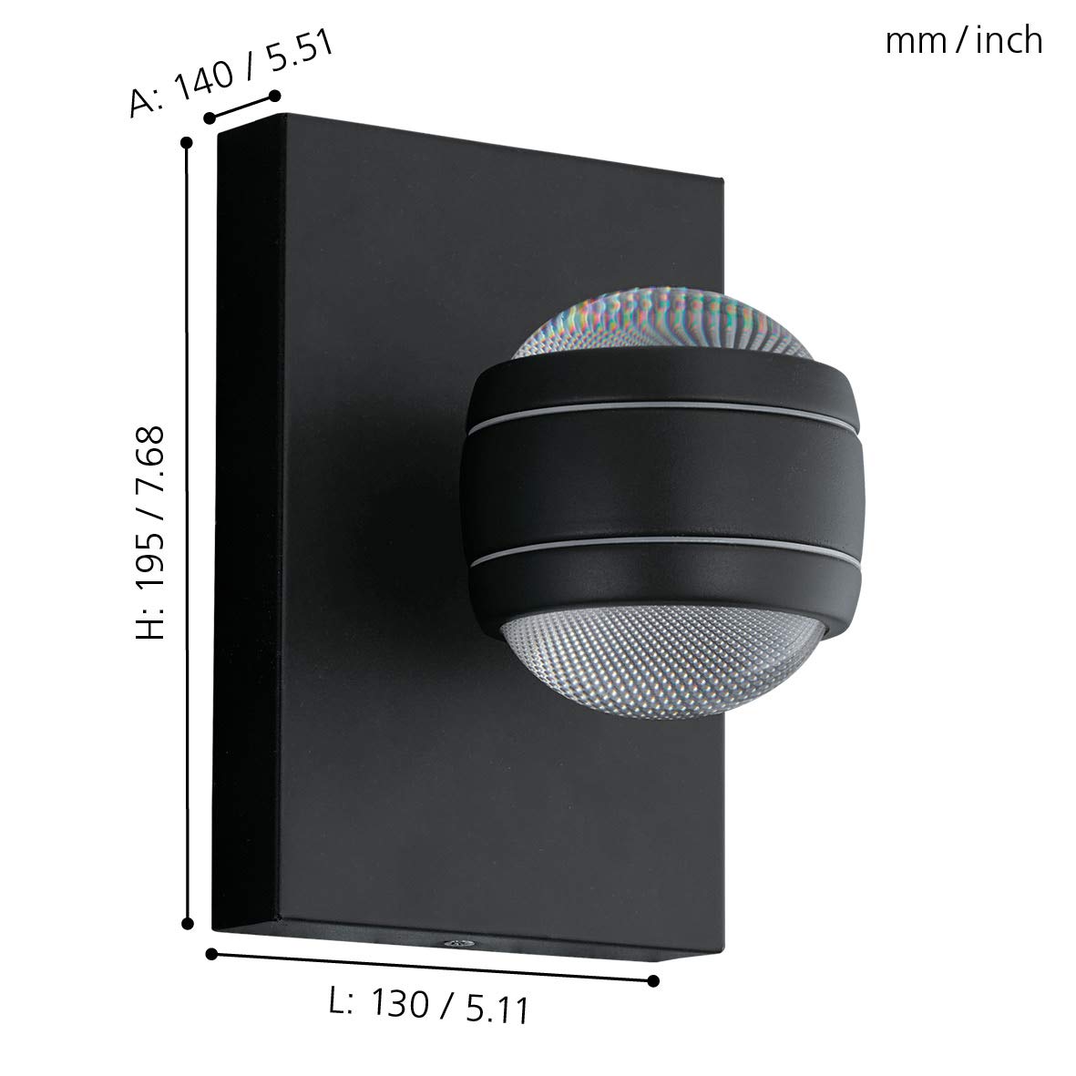 Eglo LED lámpara de pared exterior Sesimba, lámpara exterior de 2 luces