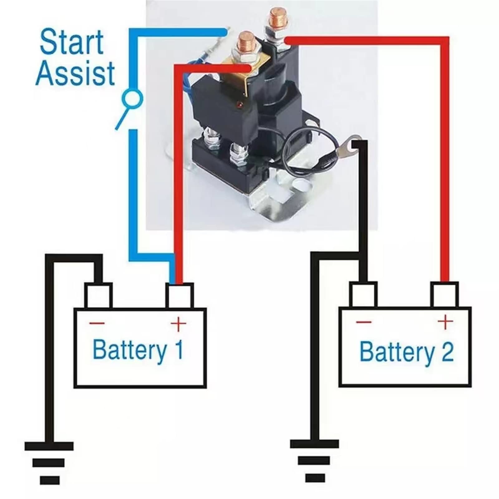 Auto Relè di Avviamento Solenoide Relè 500A/12V/24V 4 Terminale di Avviamento Auto Interruttore di Alimentazione Doppia Batteria isolatore di Avviamento Automatico Contattore ( Size : 24V Continuous )