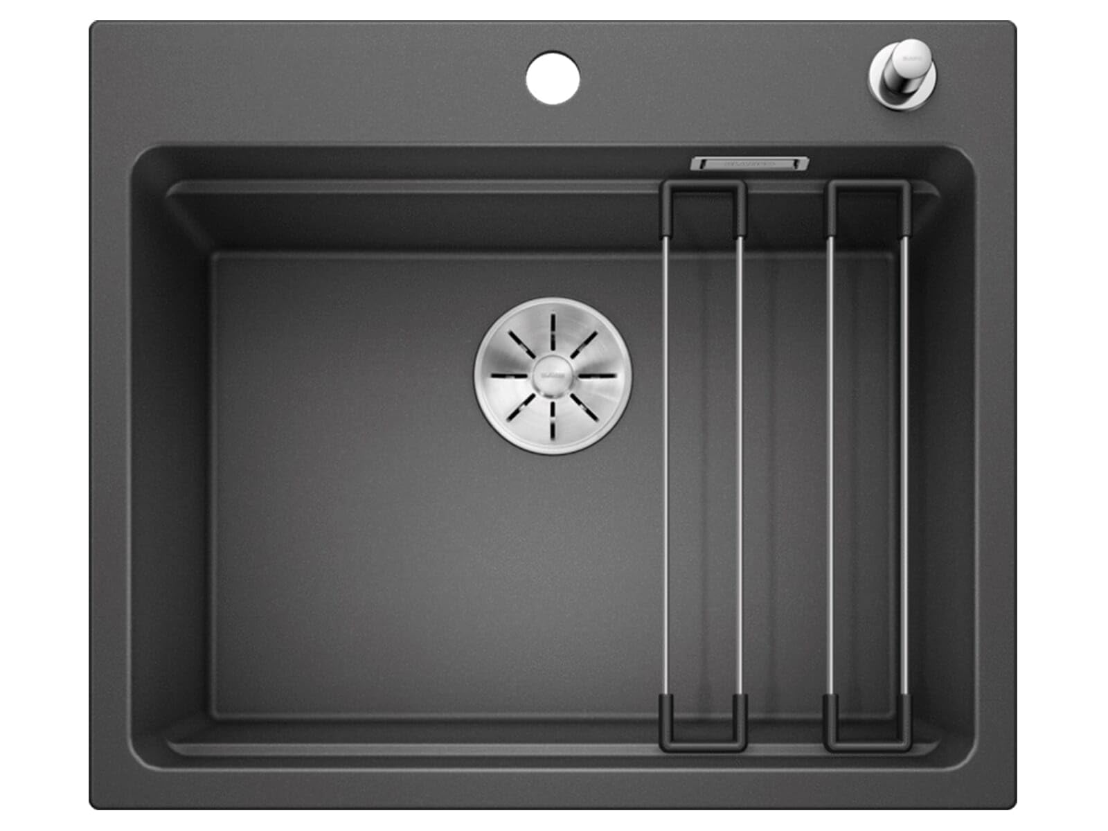 BLANCO ETAGON 6 | SILGRANIT Sink in Anthracite | Installation Type: Inset Installation from Above | for 60 cm Wide Base cabinets | System Concept with Versatile ETAGON Rails | [60x51x23.2 cm]