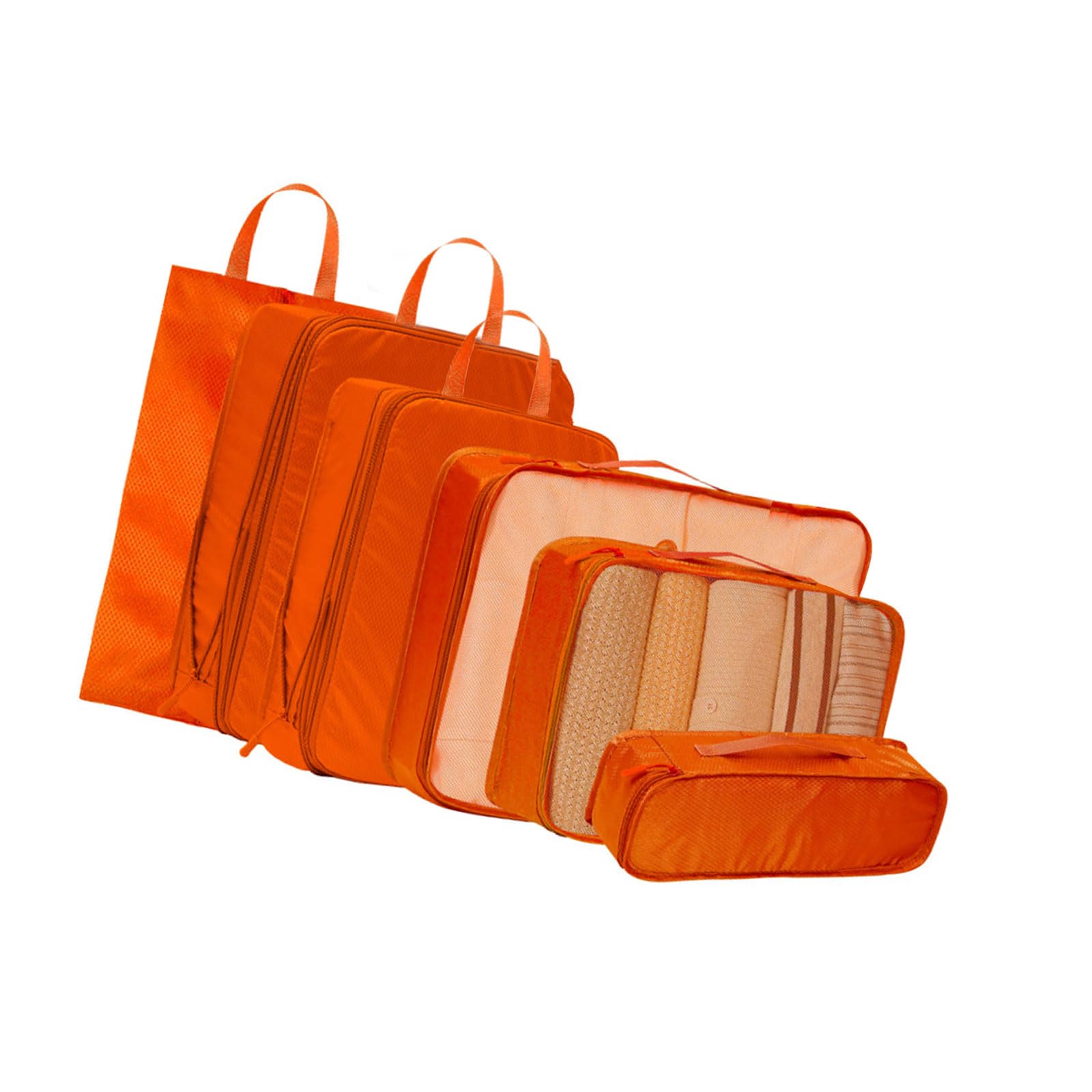Multi Purpose Suitcase Storage Set 6pc Recycled Bags for Seamless Trip Preparation Resistant Packing Cubes