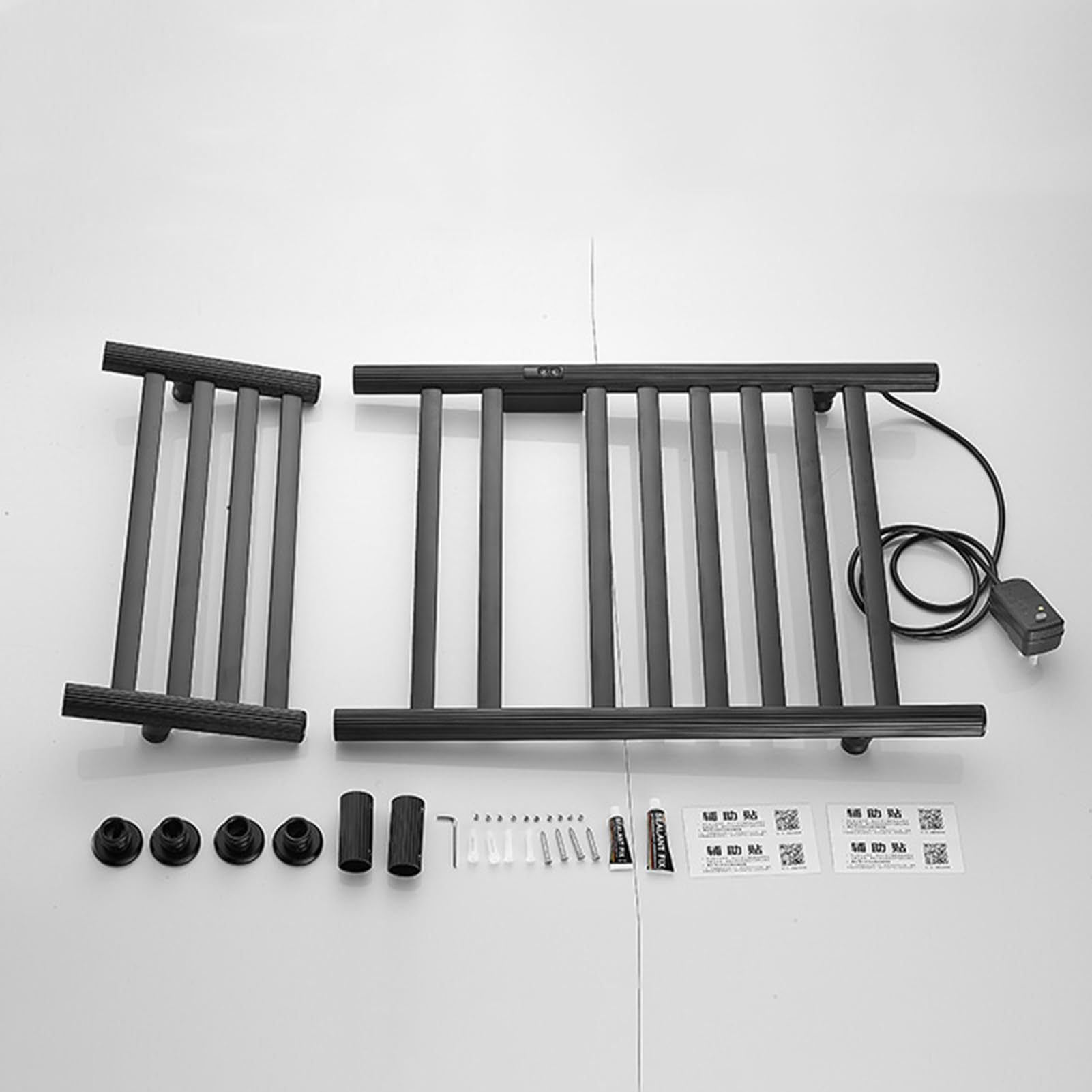 Toallero eléctrico Inteligente con calefacción, Calentador de Toallas de aleación de Aluminio para baño montado en la Pared con Temporizador, riel de Secado de Toallas con calefacc