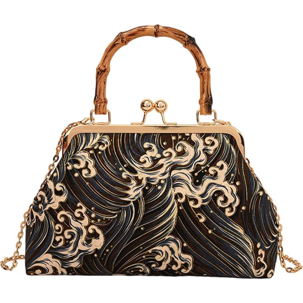 Sac de soirée chic et rétro finitions style chinois pour une allure raffinée