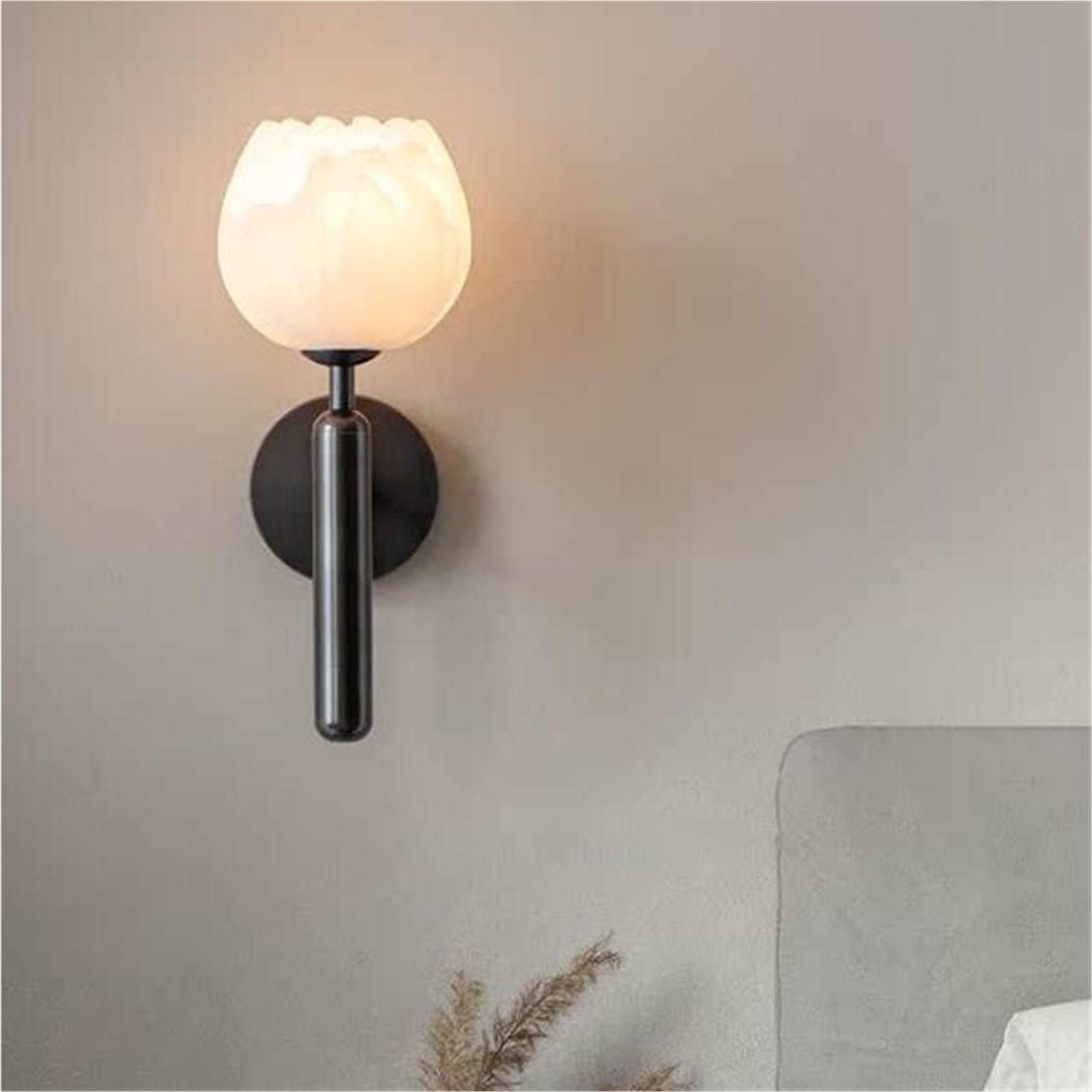 Lámpara de Pared de mármol con Forma de Flor for baño y balcón(Negro)