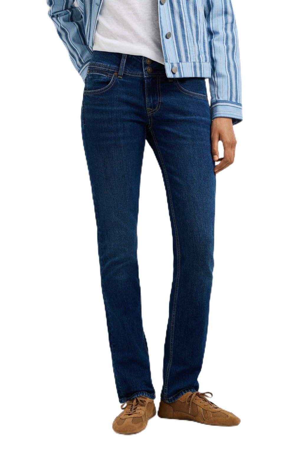 Pepe Jeans Damen Slim Jeans LW Venus Jeans, Blau (Denim-5FD), 26W / 30L