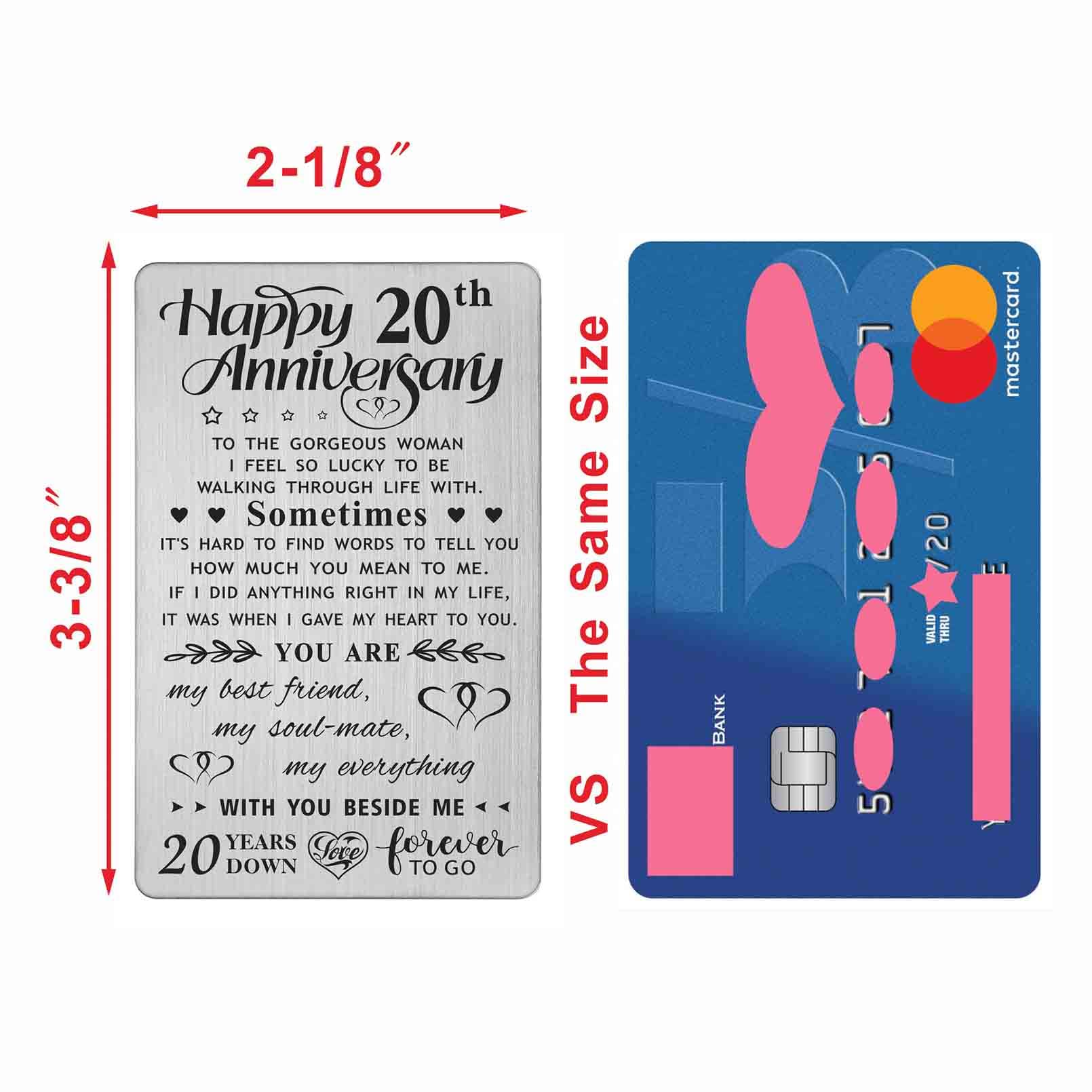 Biglietto Auguri 20° Anniversario Matrimonio – Design Oro E Fiori Bianchi, Interno Vuoto, Busta Oro Metallizzata, 400 G/m²