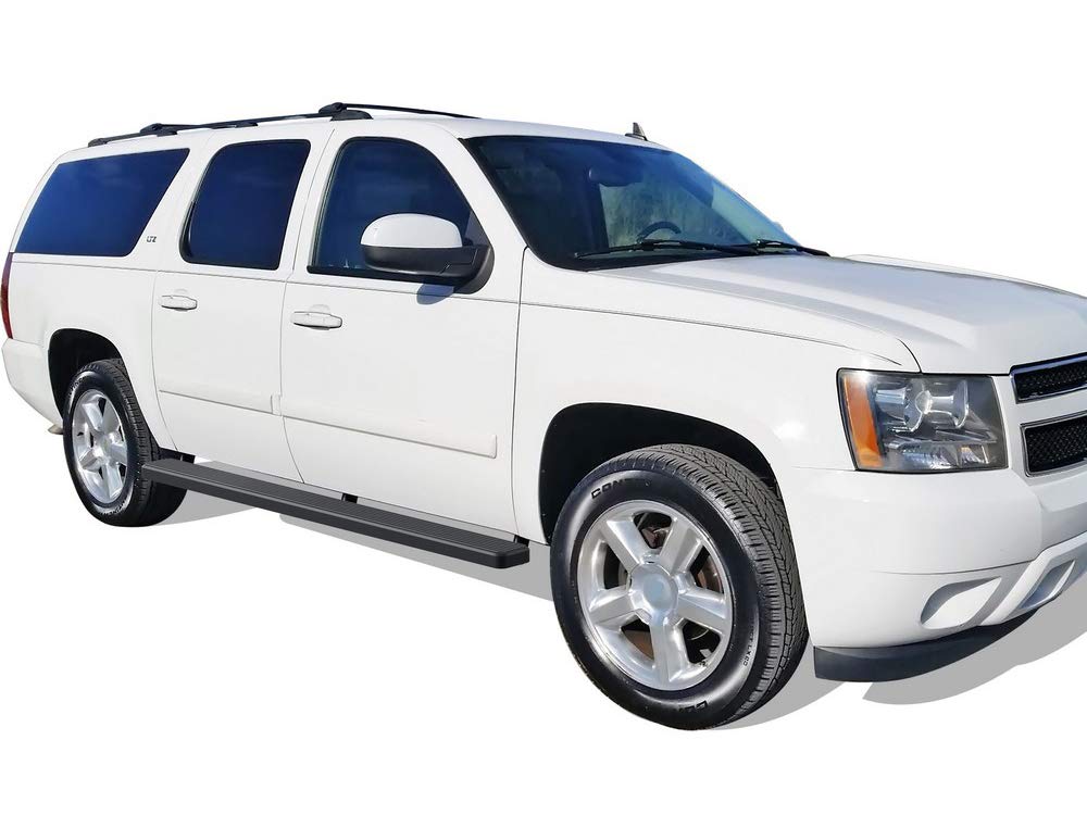 APS Running Boards (Nerf Bars Side Steps Step Bars) Compatible with Suburban 1500 Yukon XL 1500 2000-2020 (Exclude Z71 Denali) & Avalanche 02-13 (Stainless Steel Black Powder Coated 6 inches)