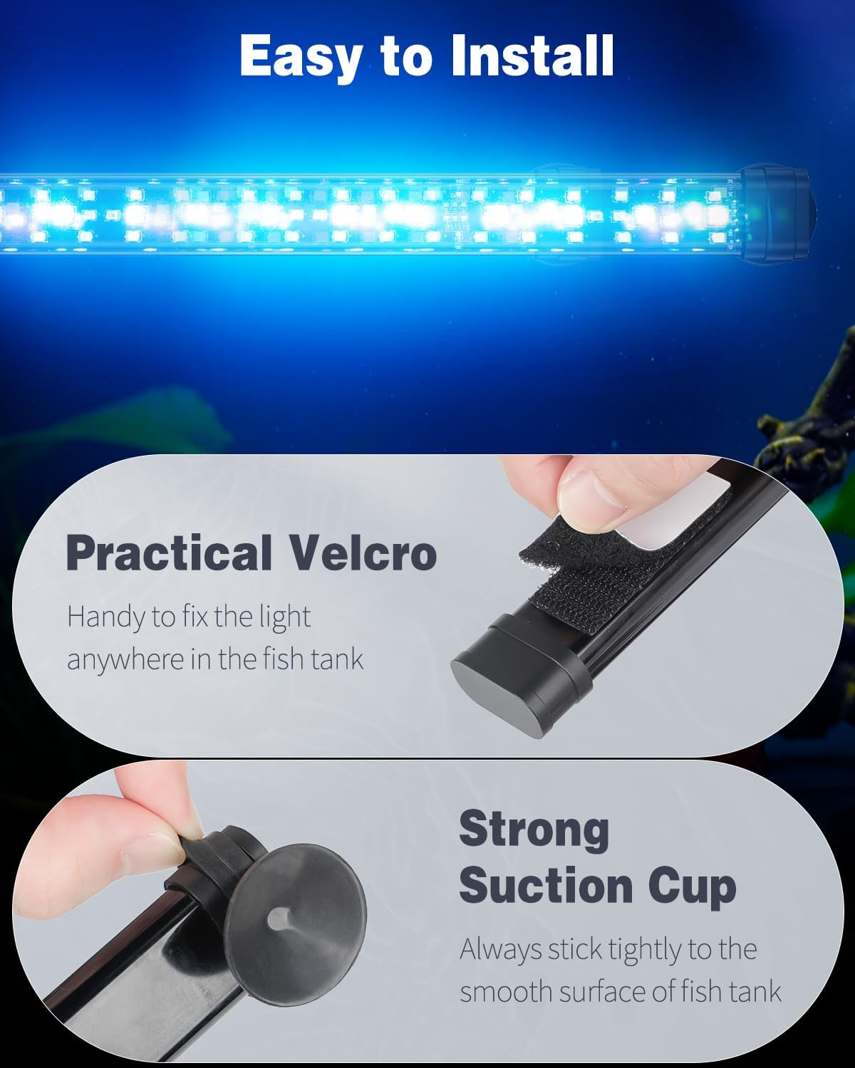 Pawfly 30cm LED Acquario Luce per vasca per pesci 24/7 con spettro completo di luci brillanti bianche blu rosse verdi LED multicolore con modalità D/N Effetti monocolore Timer e luminosità regolabile