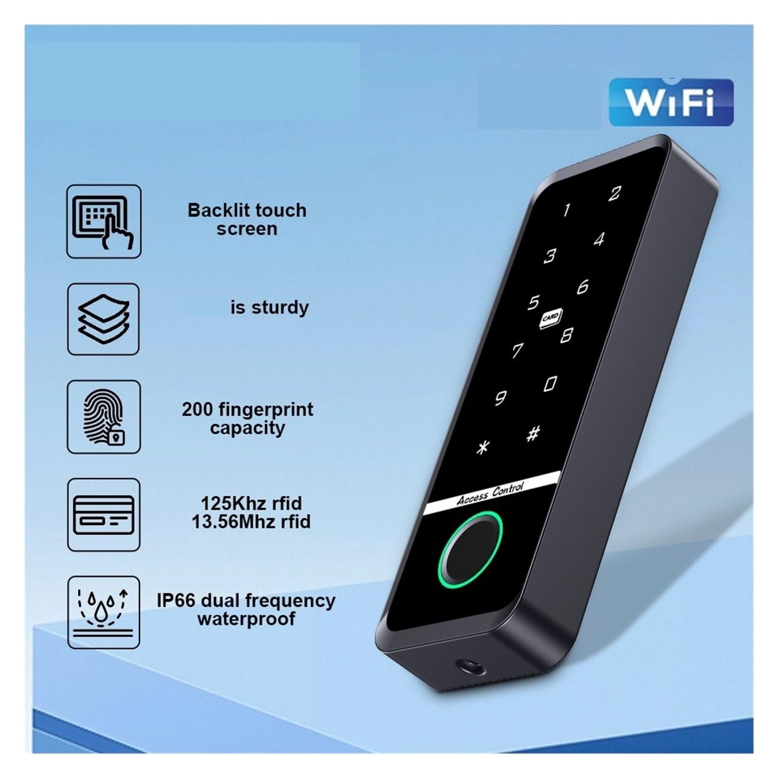 De Control Acceso Para Cerradura Inteligente, Abrepuertas Electrónico | Teclado Digital, Magnético Eléctrico, Biométrico(WIFI+ID+IC card)