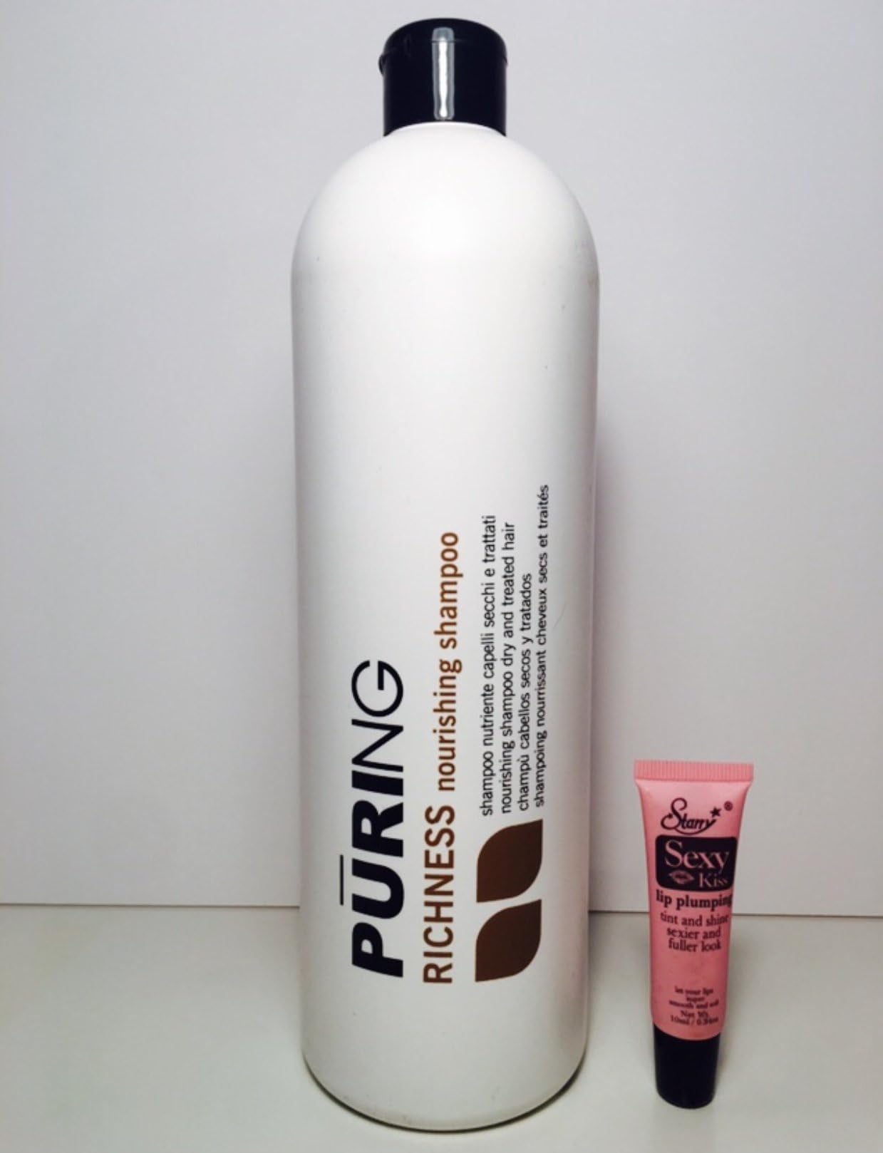 Maxima Puring Richness Nourishing Shampoo (Nourishes Dry & Treated Hair) 1000ml/33.8oz"Free Starry Sexy Kiss Lip Plumping Gloss 10 Ml"