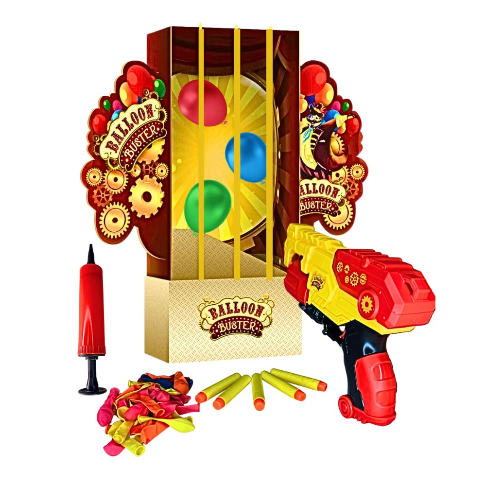 Be Blip - Ballon Buster - Jeux pour Enfants Comprend 1 Pistolet Jouet flèches Mousse à partir de 4 Ans - Deux Modes de Jeux - 2 à 4 Joueurs - Jeu de tirs, Bleu