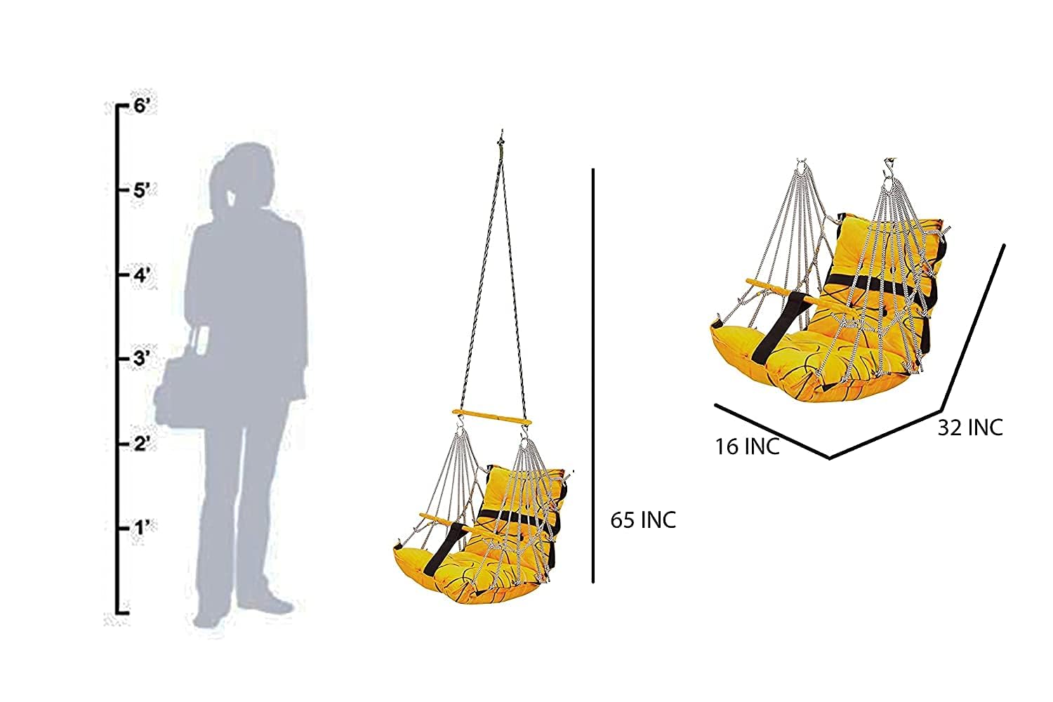 Kruvis Cotton Swing Jhulla for Kids & Babies | Folding & Washable Baby Jhula with Safety Belt | Indoor & Outdoor Hanging Swing for Toddlers (1-5 Years) | Multi-Color & Multi-Design (40 CM) - Image 6 thumbnail