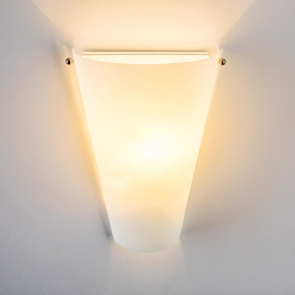 Wandleuchte Zera aus Metall/Glas in weiß, moderne Wandlampe mit Up & Down-Effekt, 1 x E27, Innenwandleuchte mit Lichteffekt, ohne Leuchtmittel