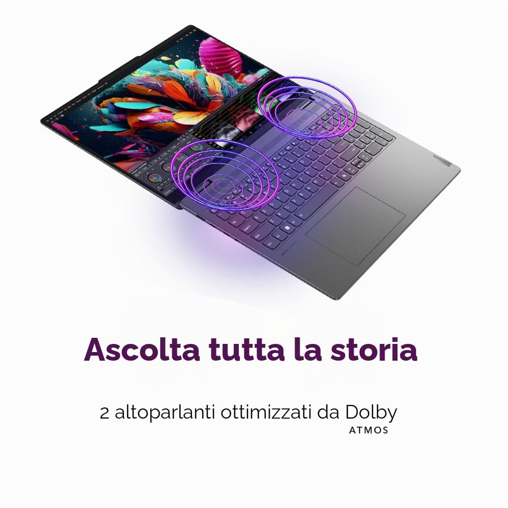 Lenovo 2024 Yoga 7i 2-in-1 AI Laptop, 16" WUXGA Touch, Intel 12-Core Ultra 7 155U (Beat i7-1355U), 16GB LPDDR5X RAM, 1TB SSD, retroilluminato, FP, FHD IR Webcam, AI Copilot, Win11 PRO, W/Portable SSD