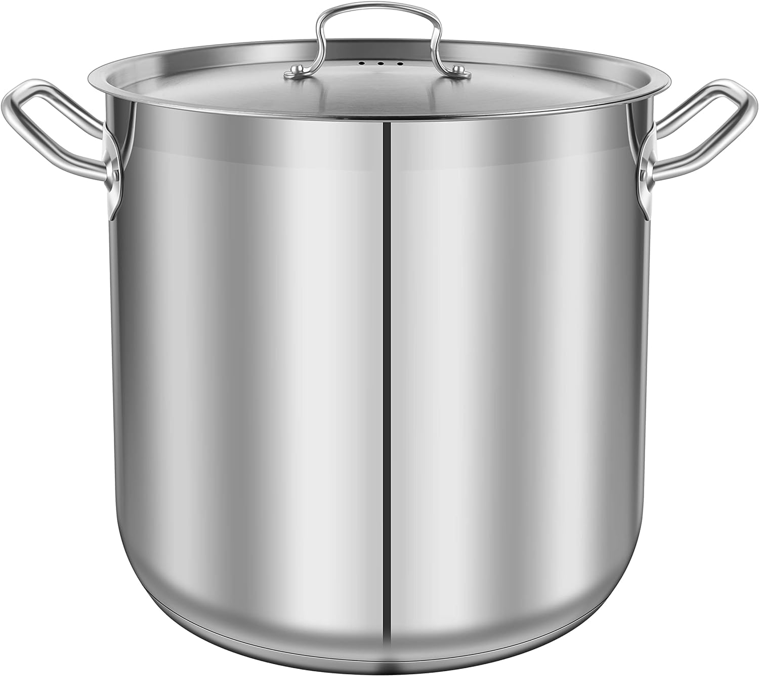 NutriChef Pentola da 40 Litri in Acciaio Inox, Adatta per Induzione, con Coperchio e Manici Rinforzati, Distribuzione Uniforme del Calore, Compatibile con Tutti i Piani Cottura