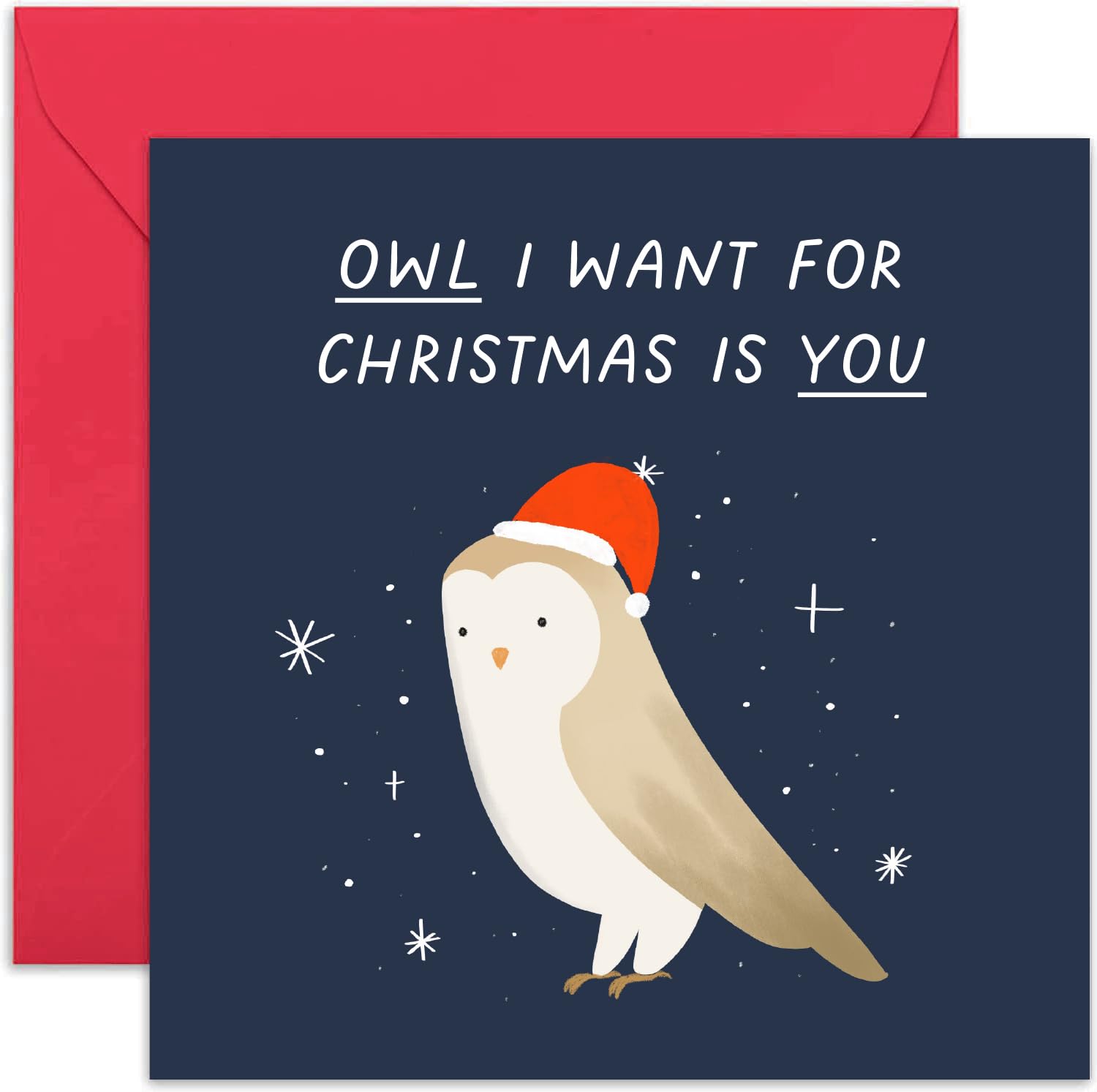 Old English Co. Funny Christmas Card - Only Have Eyes For You Joke Card For Wife Or Husband