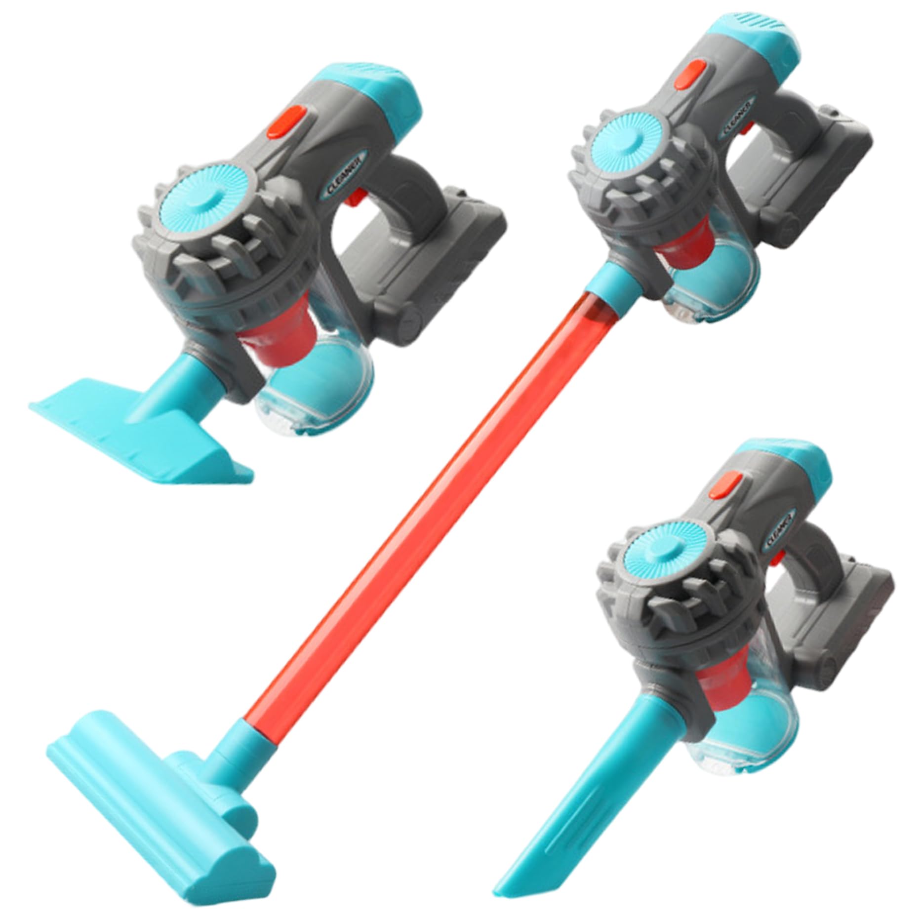 Aspirapolvere per bambini, aspirapolvere realistico per giochi di finzione con 3 accessori e suoni, set di pulizia interattivo per giochi di ruolo per stimolare l'immaginazione dei bambini, Blu.