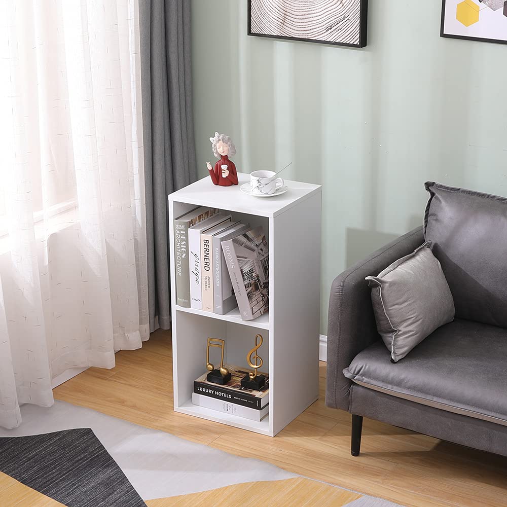 Doppio Cubo arredo portaoggetti Libreria Scaffale Bianco 35x30x70 legno MDF mensola scaffale Design Ufficio ingresso soggiorno
