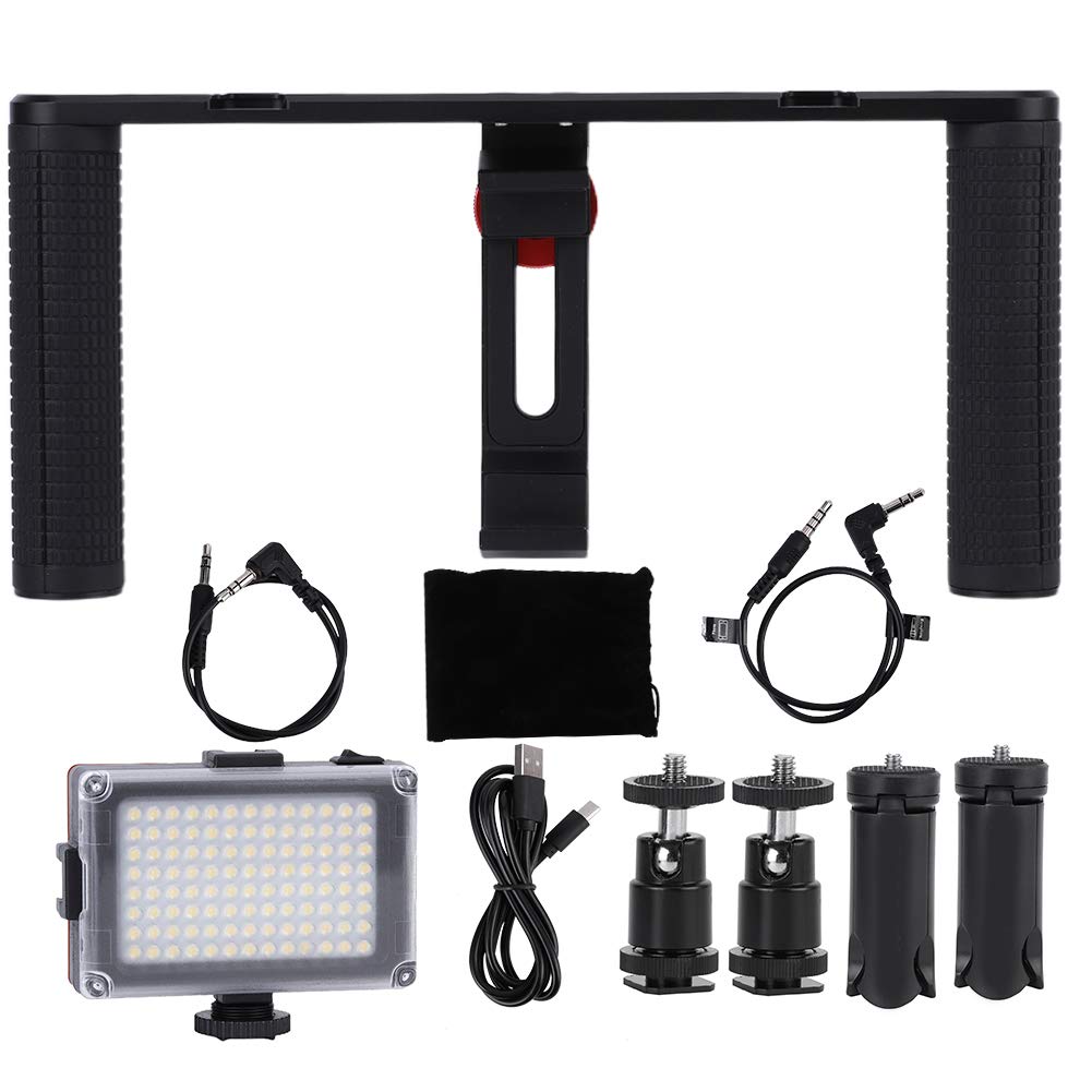 Kit de Jaula para Teléfono Móvil en Vivo de Aleación de Aluminio con Micrófono para Fotografía Profesional y Grabación de Vídeos, 855 G, Ancho de Sujeción para Teléfono Móvil de 1,97 a 3,74