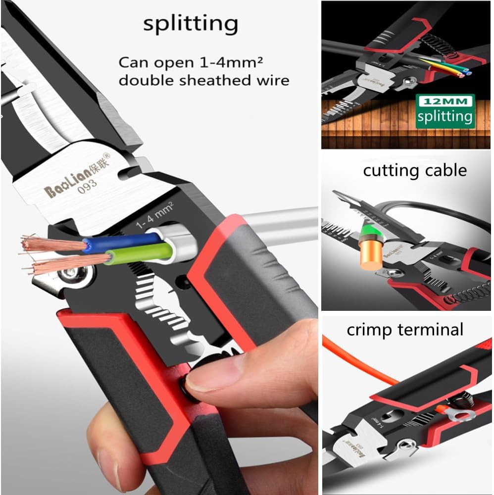 szhdxsy, Cable Cutters Multifunctional Pliers Wire stripper 9 in 1 multifunctional wire stripper and wire cutter for electricians,Crimping Pliers Wire,Electrician's pliers Needle-nose pliers,