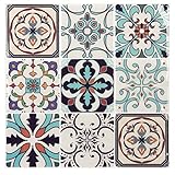 LONGKING Peel and Stick Backsplash Tile Stickers, Maximum Blue Green Tile for Kitchen, Stick on Wall Tiles (10 Sheets)