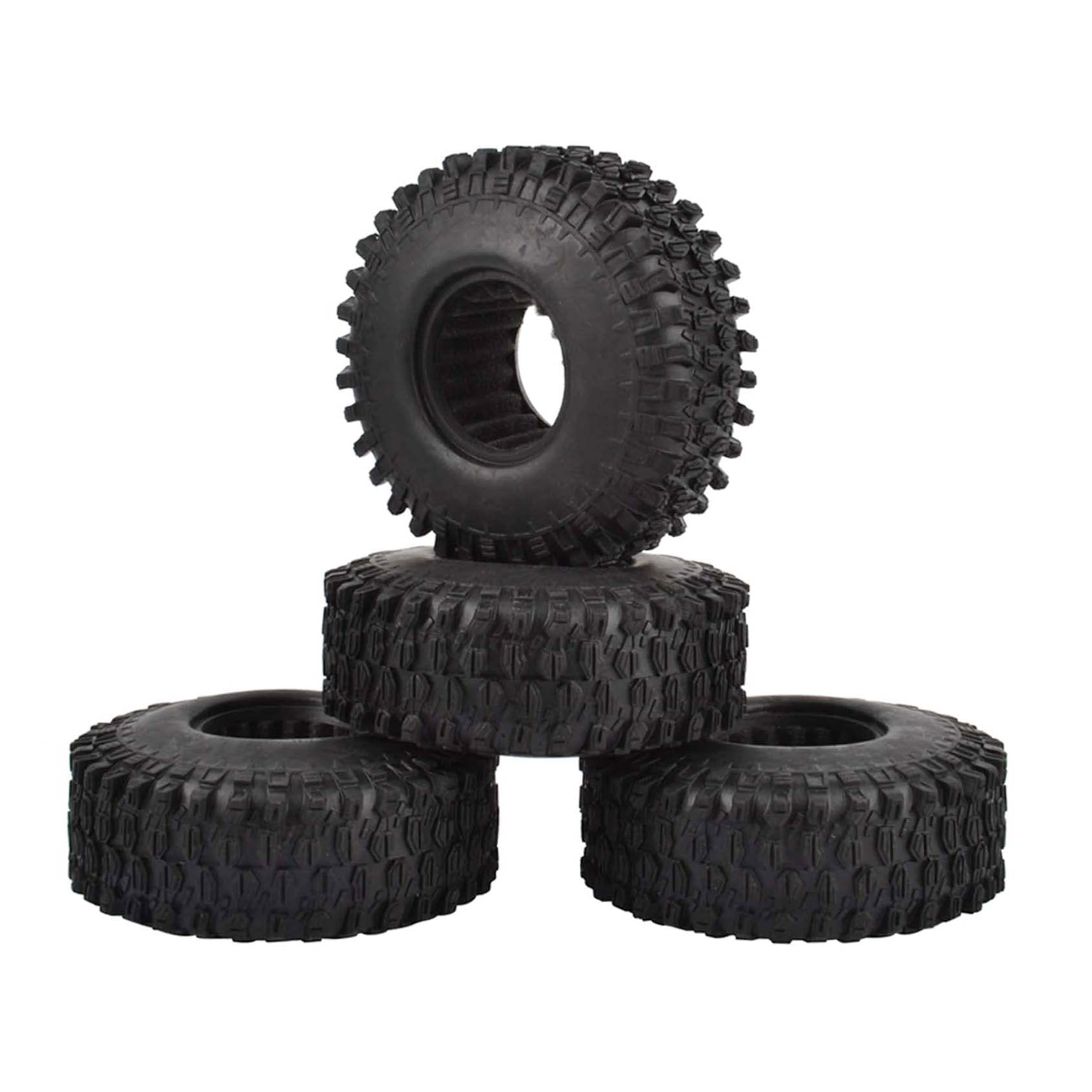 KEEDA 1.9 inch Rubber Tires Wheel Tyres for 1:10 RC Rock Crawler Car Axial SCX10 RC4WD D90 D110 TF2 TRX4 (L)