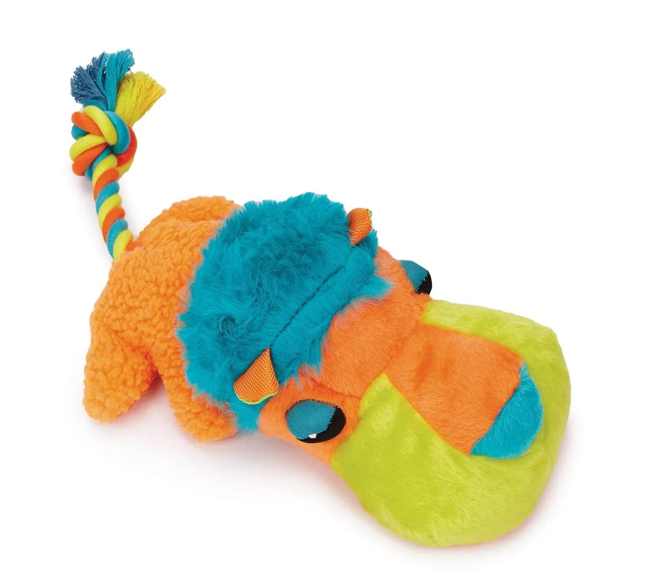 MPPDog Toy Plush Squeaker Fatheadz with Rope Tail Choose Dog Monkey Lion or All 3 (Lion)