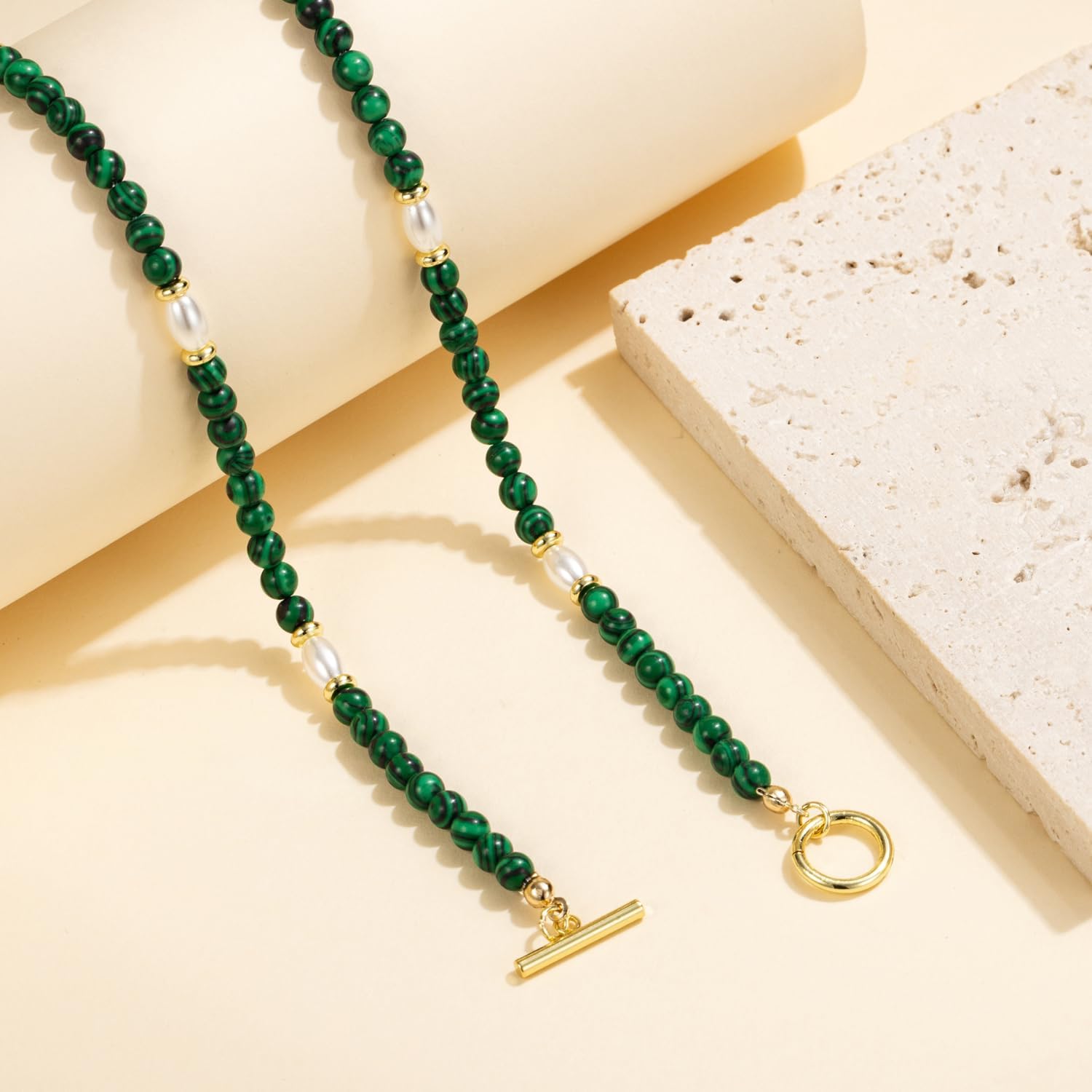 Boho Beaded Necklace for Women Natural Stone Gemstone Choker Mixed Materials Handmade Jewelry - Image 7