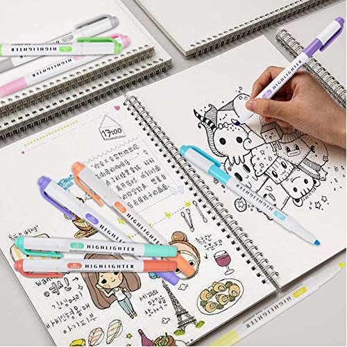 Zosxi Highlighters Double Ended Mild 18 Color Highlighters Fluorescent Marker Pen For Coloring Underlining Highlighting Broad And Fine Tips Assorted 18 Colors Set (10-Pack Flourescent) #TOP4