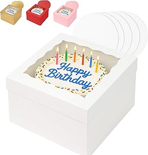 5pcs Cake Box with Window 12x12x6 Inch