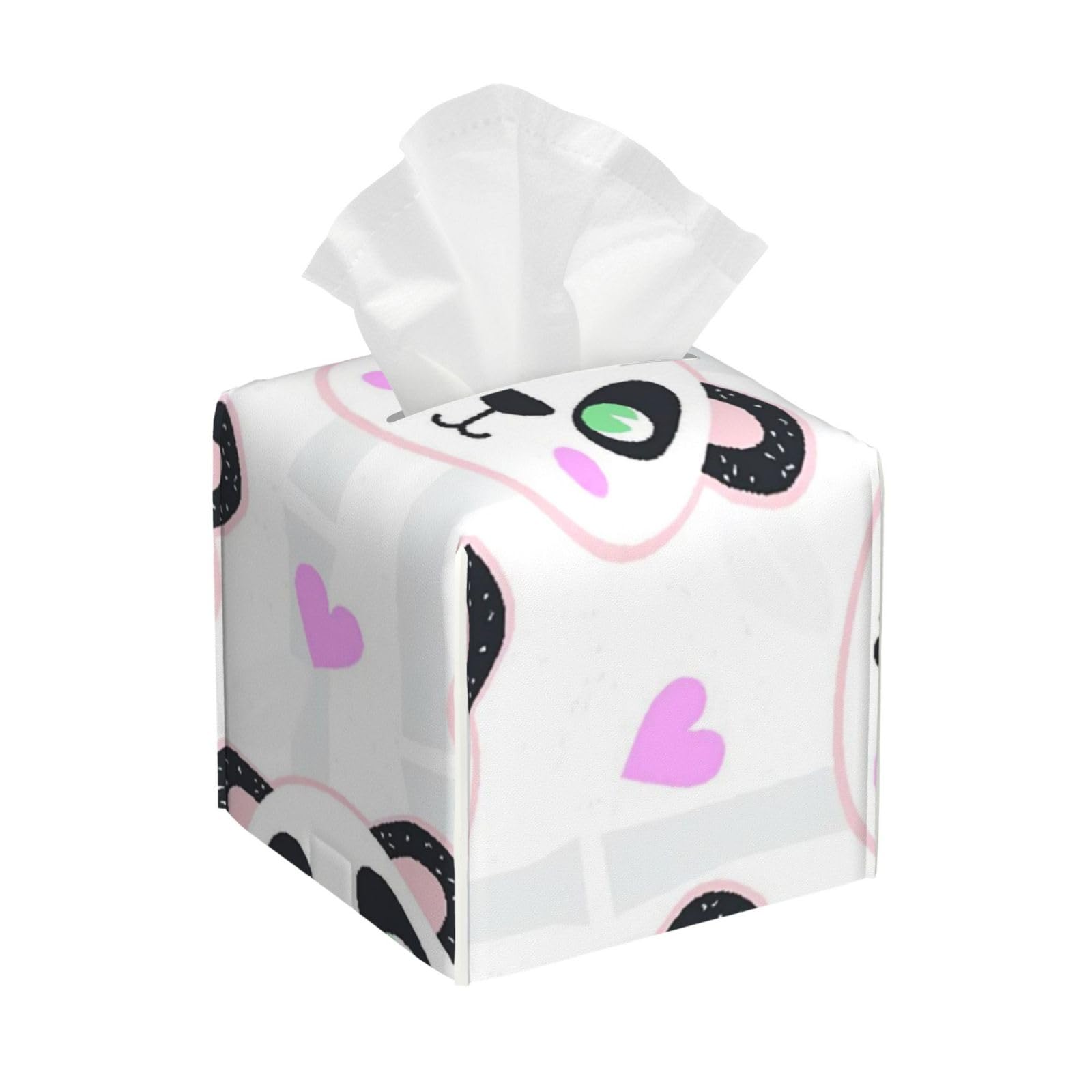 Cartoon Panda and Bamboo PVC Cube Tissue Pack for Home Office Bathroom Use
