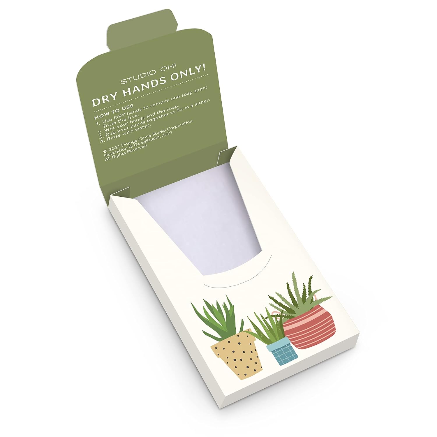 Studio Oh! Single-Use Soap Sheets 100-Count - Plant Addict - Portable Hand Washing Soap Sheets in Aloe Vera for On-the-Go Hand Cleaning - Add to Pocket, Purse, or Travel Bag