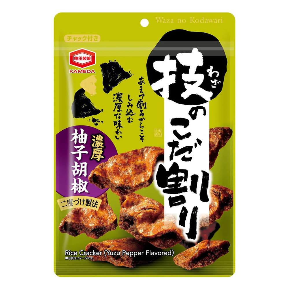 Amazon.co.jp: 亀田 技のこだ割り 柚子胡椒味 110g × 12袋 ※賞味期限