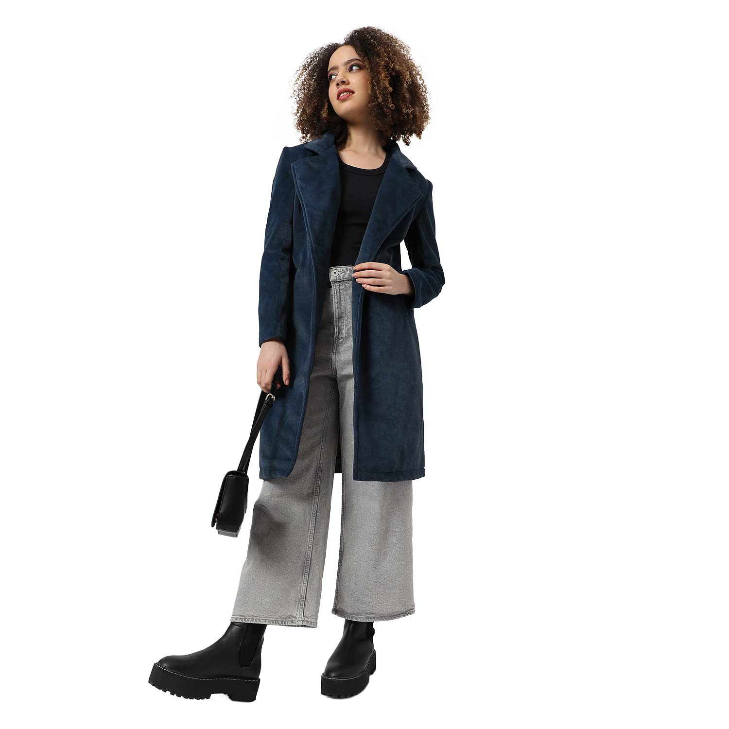 pinacolada Wool Blend Women's Solid Reefer Mid-Thigh Jacket-picture-20