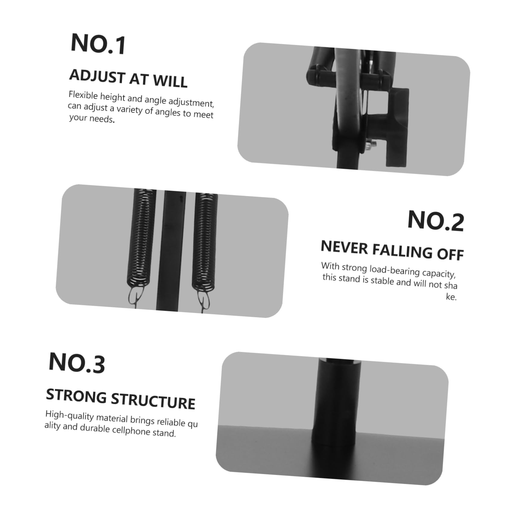 Supporto Per Cellulare e Tablet Treppiede Da Tavolo Per Videochiamate e Streaming Design e Compatibile Con Smartphone e Tablet Nero