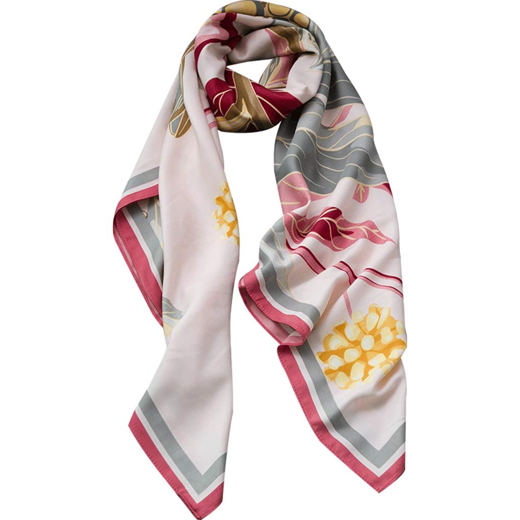 Bufanda cuadrada grande salvaje de algodón de sarga para otoño e invierno, chal de moda con flores, bufanda exterior cálida, bufanda de seda elegante para mujer