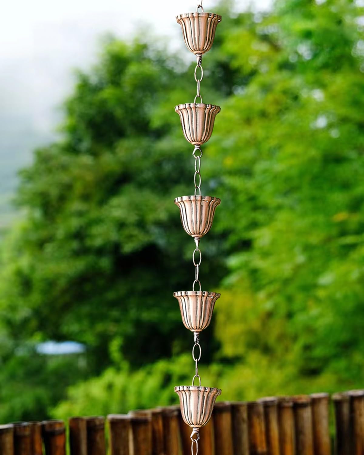 Chaîne De Pluie En Métal De 108 Cm Avec Clochettes Pour