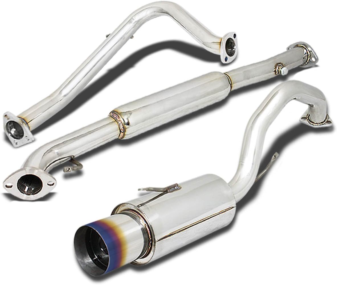 DNA MOTORING CBE-ME95NT-BT Stainless Steel Cat Back Exhaust System [Compatible with 95-99 Eclipse / 95-98 Talon Does NOT Fit Turbo Models]