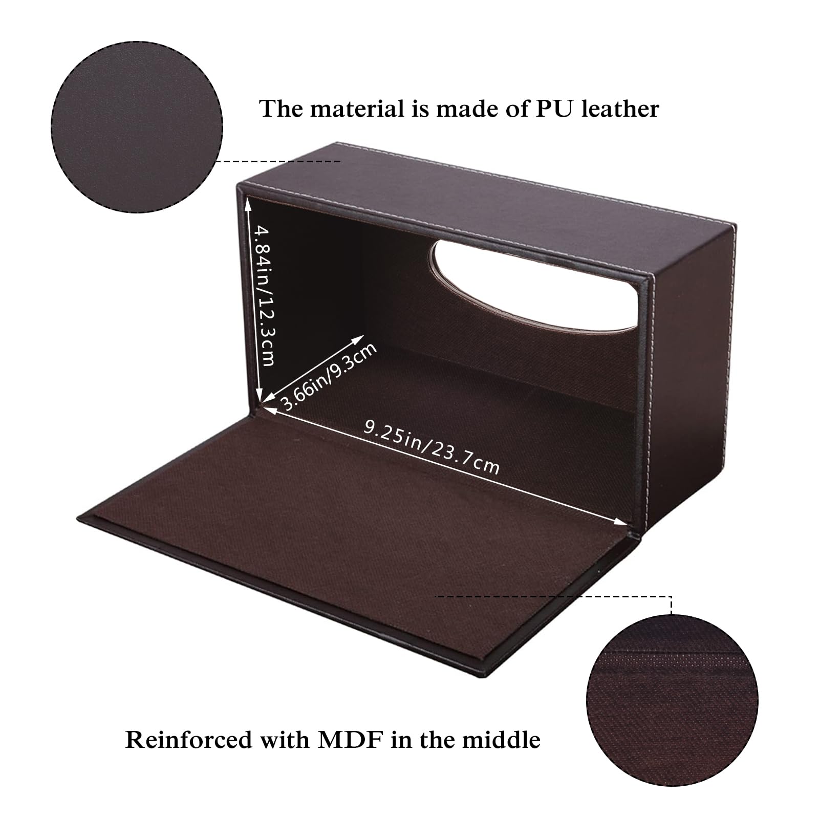 Porta Fazzoletti In Pelle Con Magnete - Scatola Moderna 25x14cm Per Casa E Ufficio