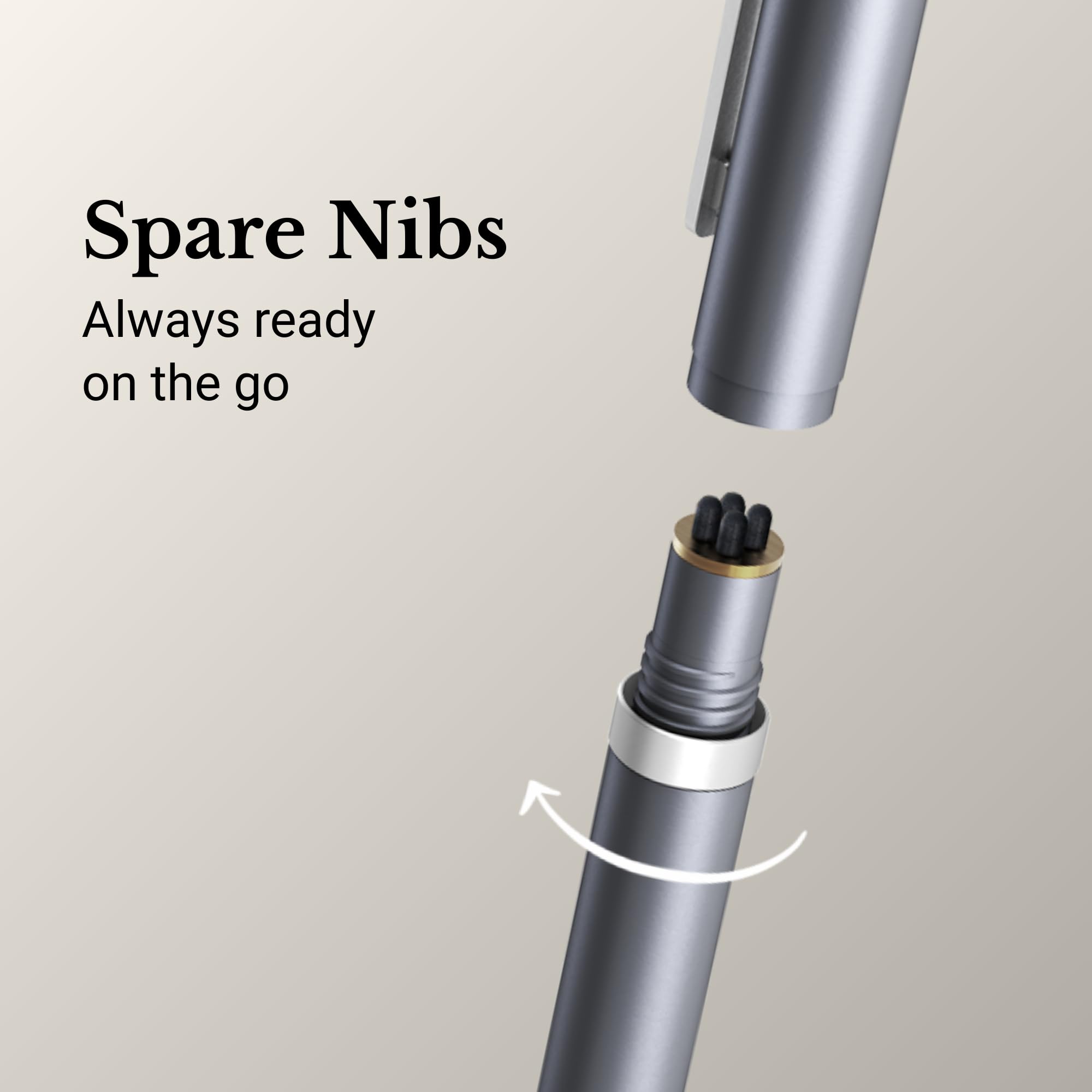 Penstar Lápiz digital B5, el bolígrafo digital oficial para eNote con borrador integrado, 4 puntas de repuesto interiores para viajes, 8192 niveles de sensibilidad a la presión (gris iceberg)