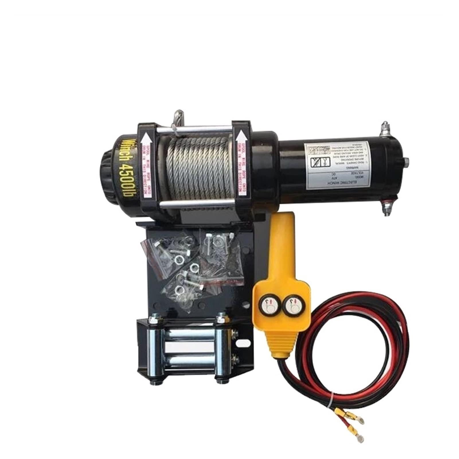 Paranco A Catena, Verricello Elettrico per Autosoccorso Fuoristrada 12V/24V, Gru di Bordo da 3000 Libbre.(24 V 3000 Libbre)