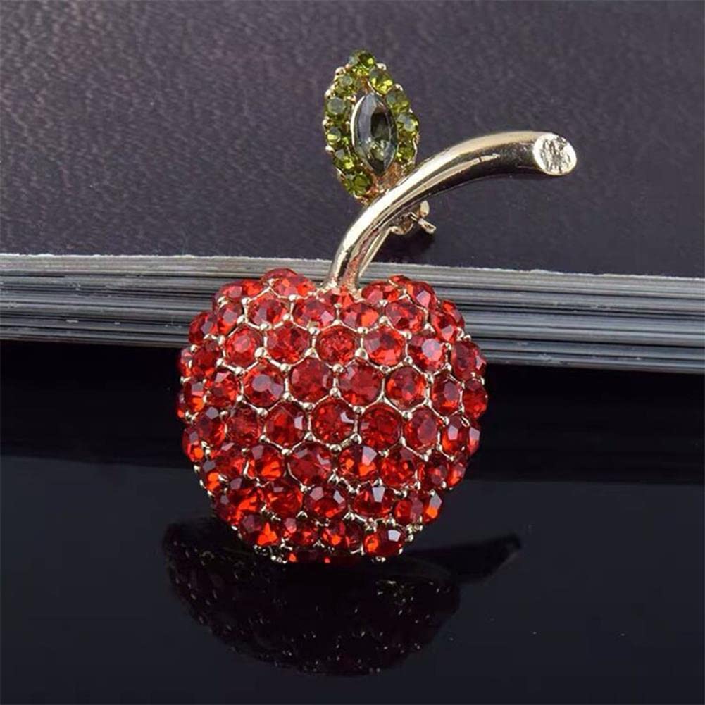 Broche Pin Pin de solapa for mochilas, mujeres, colección y exhibición Pins de solapa Broches y pins Full Rhinestone Red Cherry ES Mujeres Hombres Bodas Oficina Causal Pins Badge