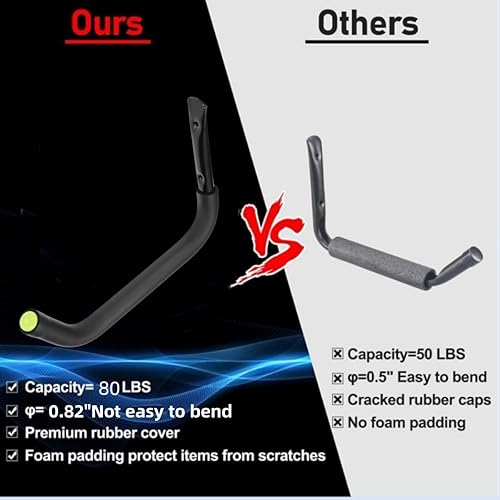 Miniatura 4 de Aweilan Ganchos de almacenamiento de garaje resistentes, estante de kayak de brazo jumbo de 15 pulgadas, ganchos de pared resistentes para canoa,