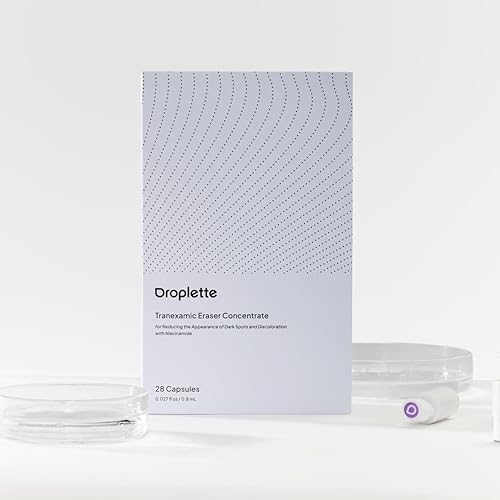 Droplette Cápsulas de recarga de borrador tranexámico, cuidado de la piel para uniformar la tez con ácido tranexámico, arbutina y niacinamida