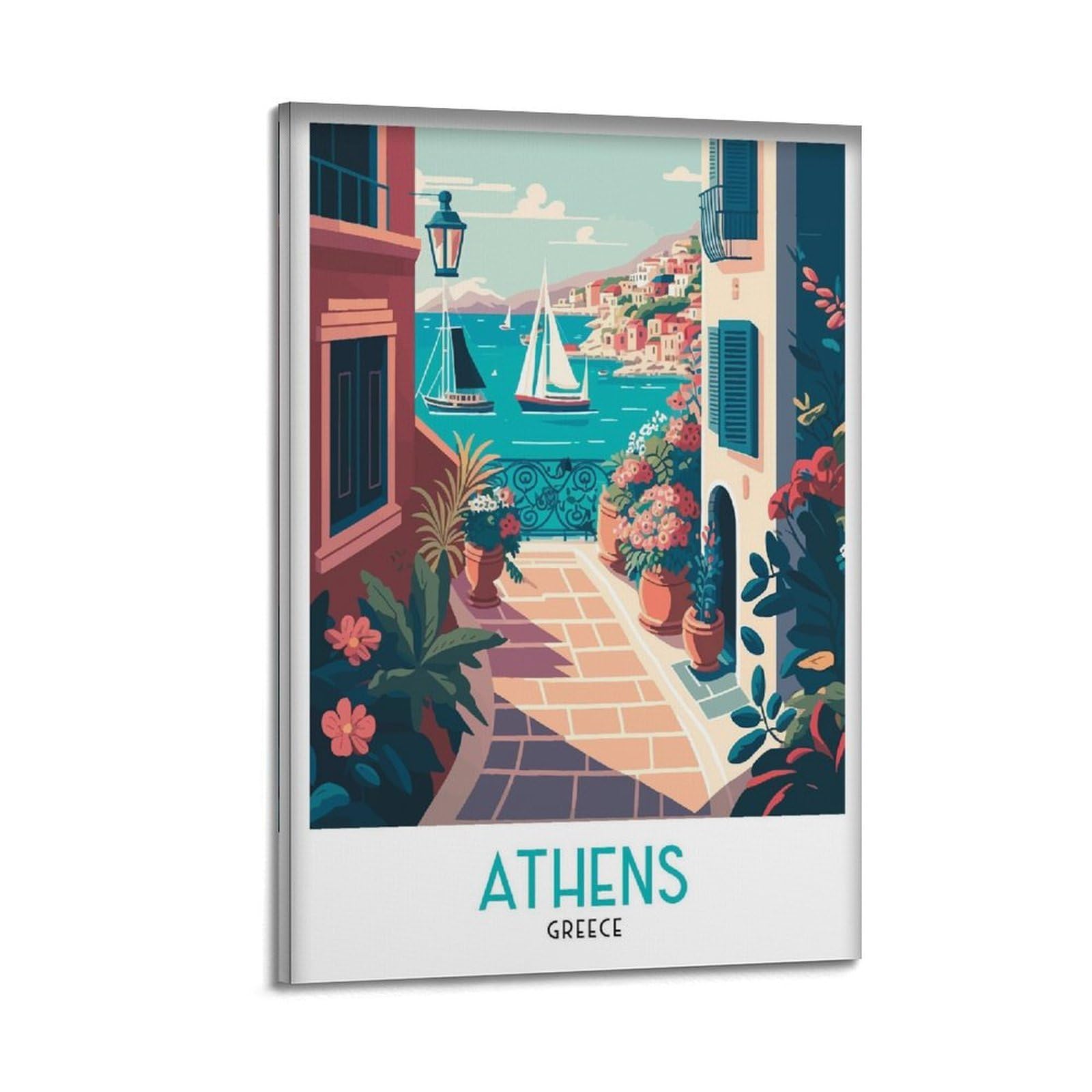 xiaoxiaoshen Athens Travel Greece Canvas Poster Wall Art Prints Room Aesthetic Murals Bedroom And Living Decorations 20x30inch(50x75cm)