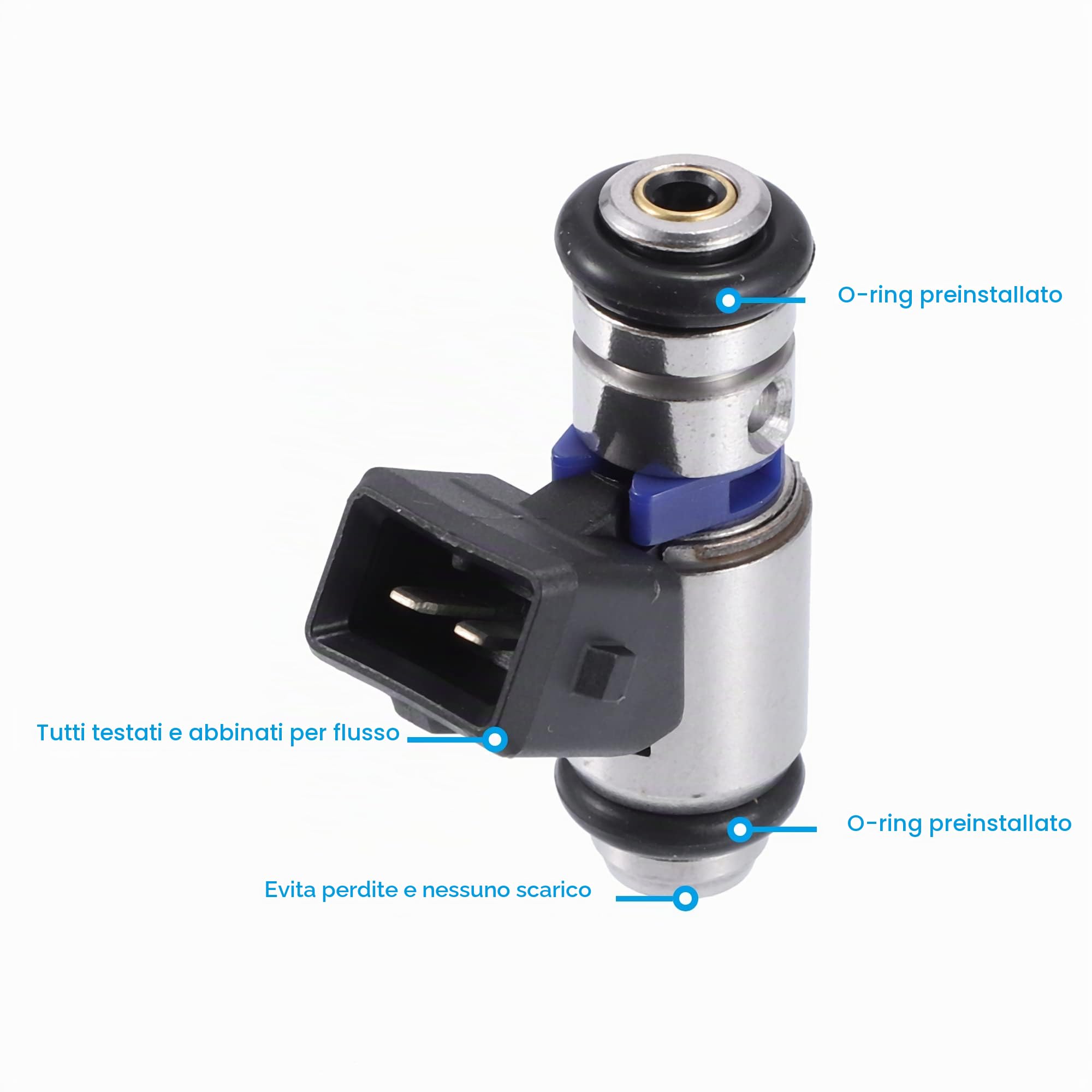 QUARKZMAN 4 Pezzi Iniettore Carburante IWP109 Per Fiat Brava 1.6L | Colore Argento Nero Viola. Materiale Metallo Plastica. Dim. 47x32x19.5mm. Per Fiat Doblo 1.6L 01-02.