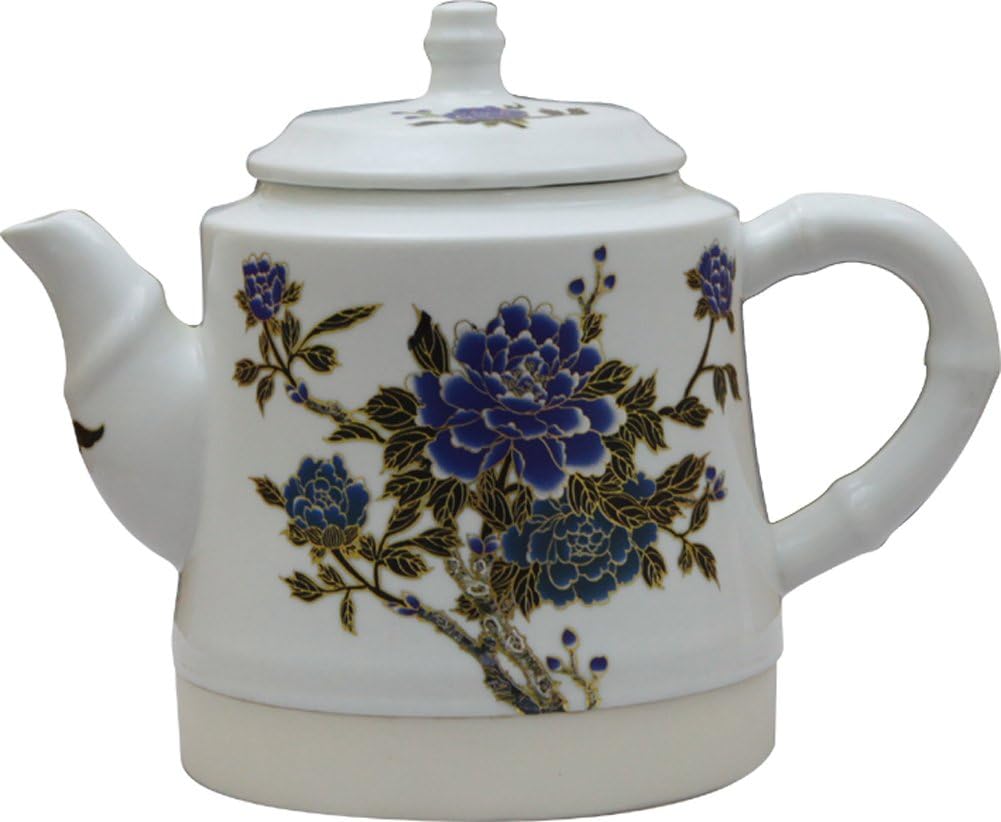 Chinese Blue and White Porcelain Electric TeaKettle with Flower Design