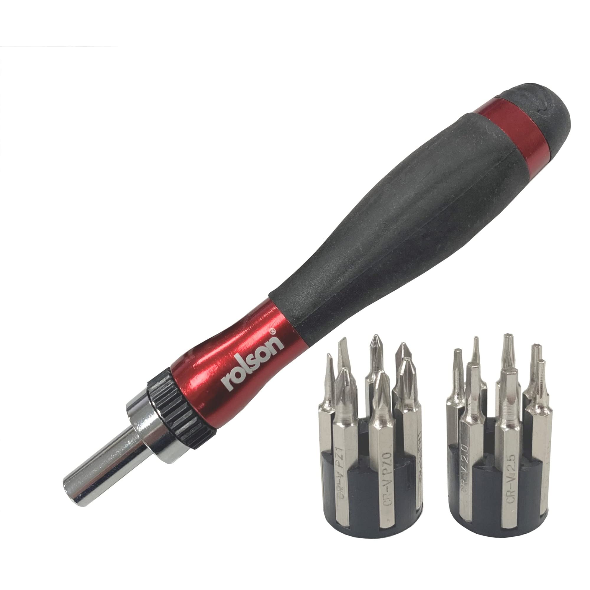 Rolson 15pc Ratchet Precision Screwdriver & Bit Set 28286
